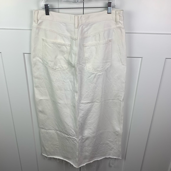 NWT Madewell Size 33 The Rilee Denim Midi Skirt White Modest Minimalist - Picture 7 of 10
